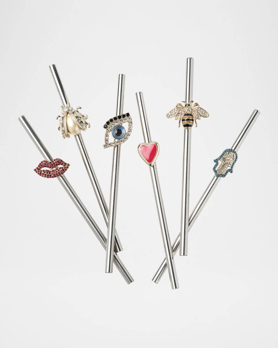 Lucky Charm Metal Cocktail Straws, Set of 6